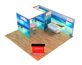 20 x 20 Backlit Exhibit With Storage Closet And Canopy