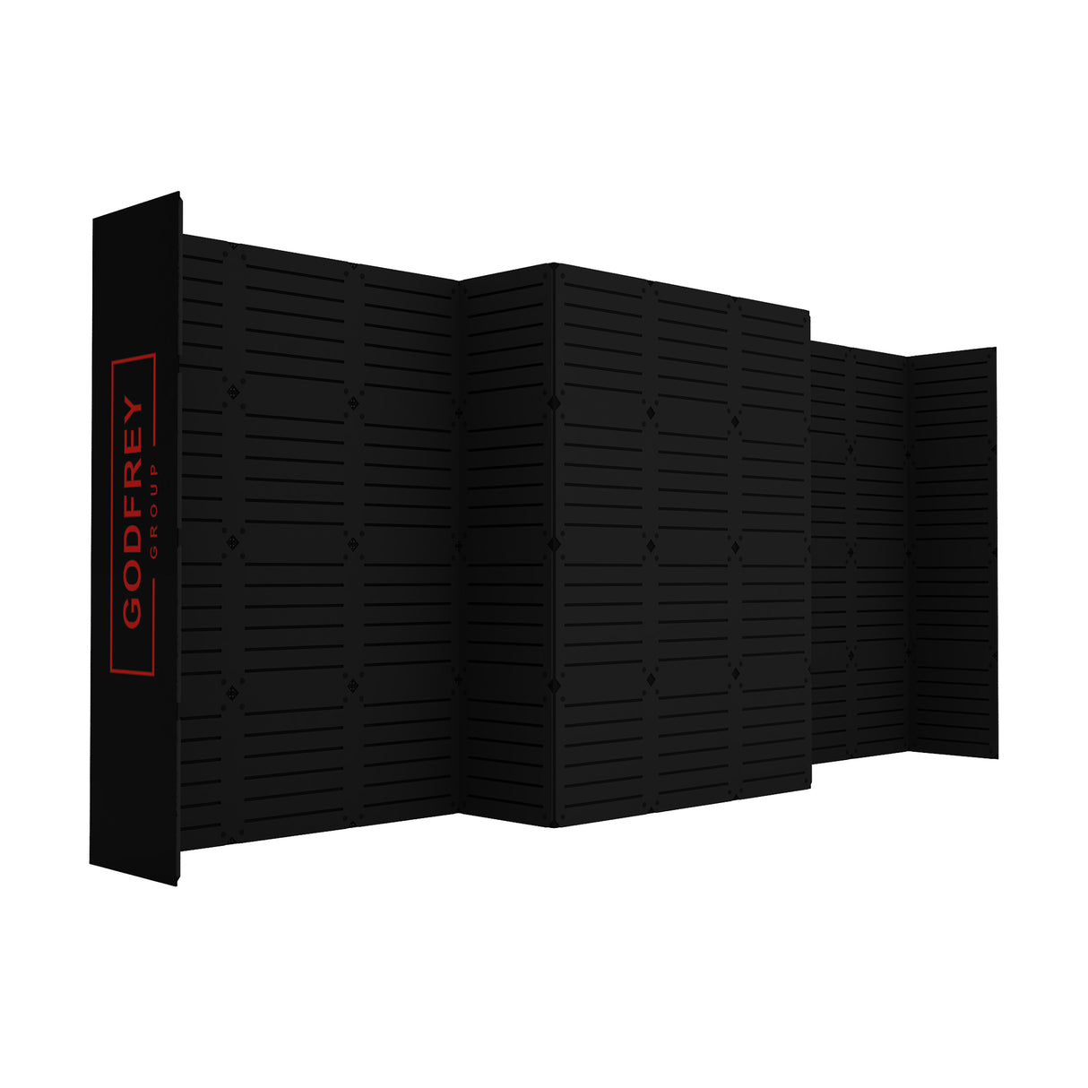 Used 10’x20' Modular Slatwall Display - Optional Graphics and Monitor Mount