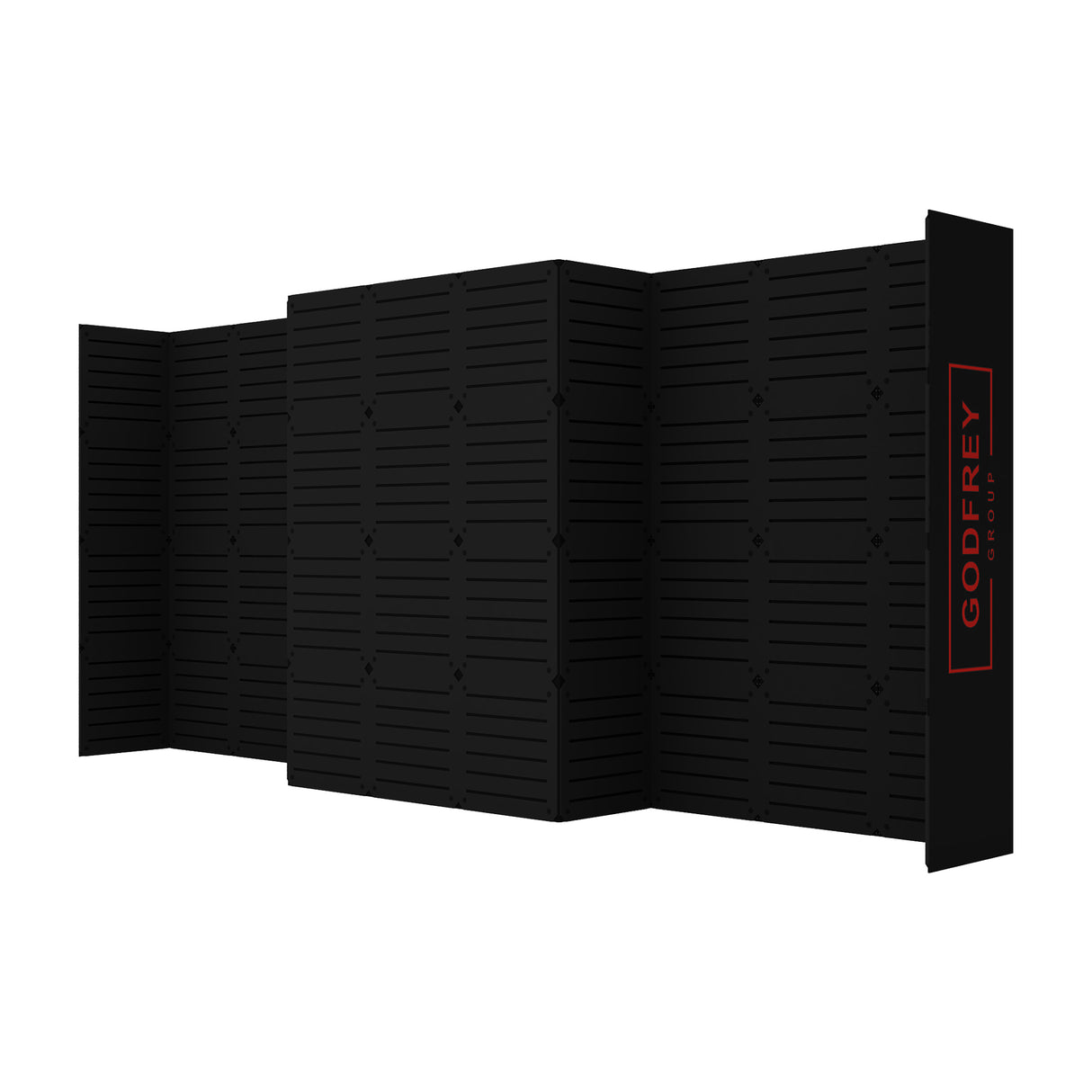 Used 10’x20' Modular Slatwall Display - Optional Graphics and Monitor Mount