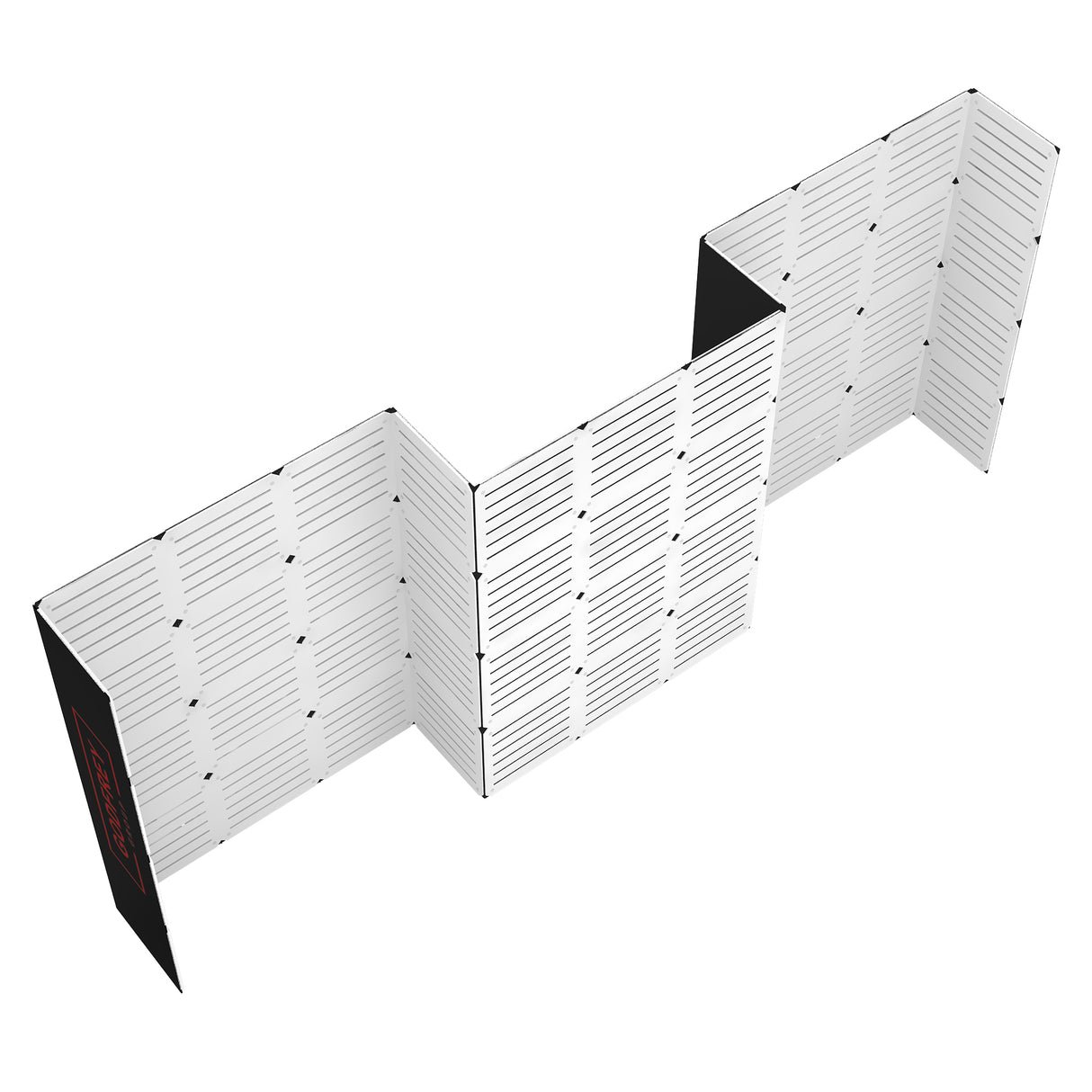 Used 10’x20' Modular Slatwall Display - Optional Graphics and Monitor Mount