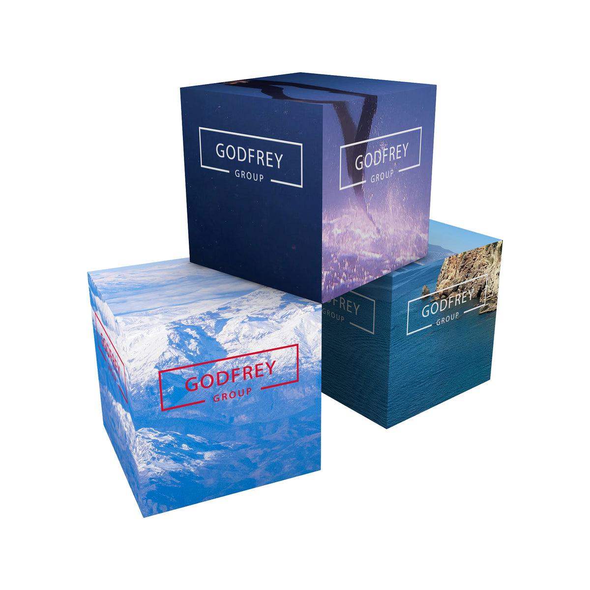 Cube with graphic