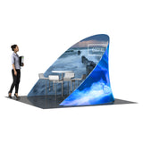Curved wall with double or single sided graphic