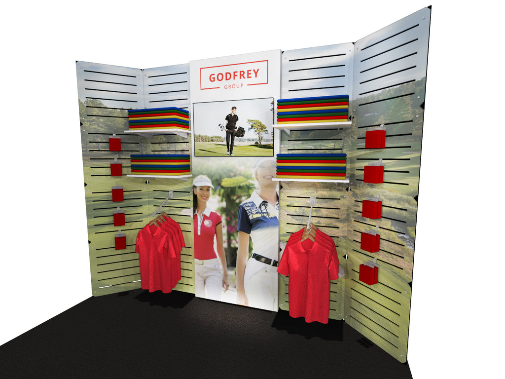 Slat Panel Display With Lightbox Center Section | Godfrey Group