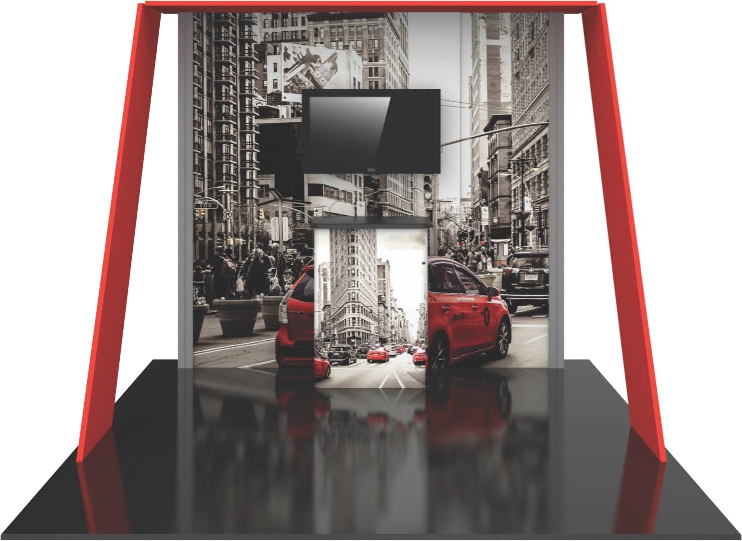 10' Exhibit With Monitor Mount & Header Canopy – Godfrey Group