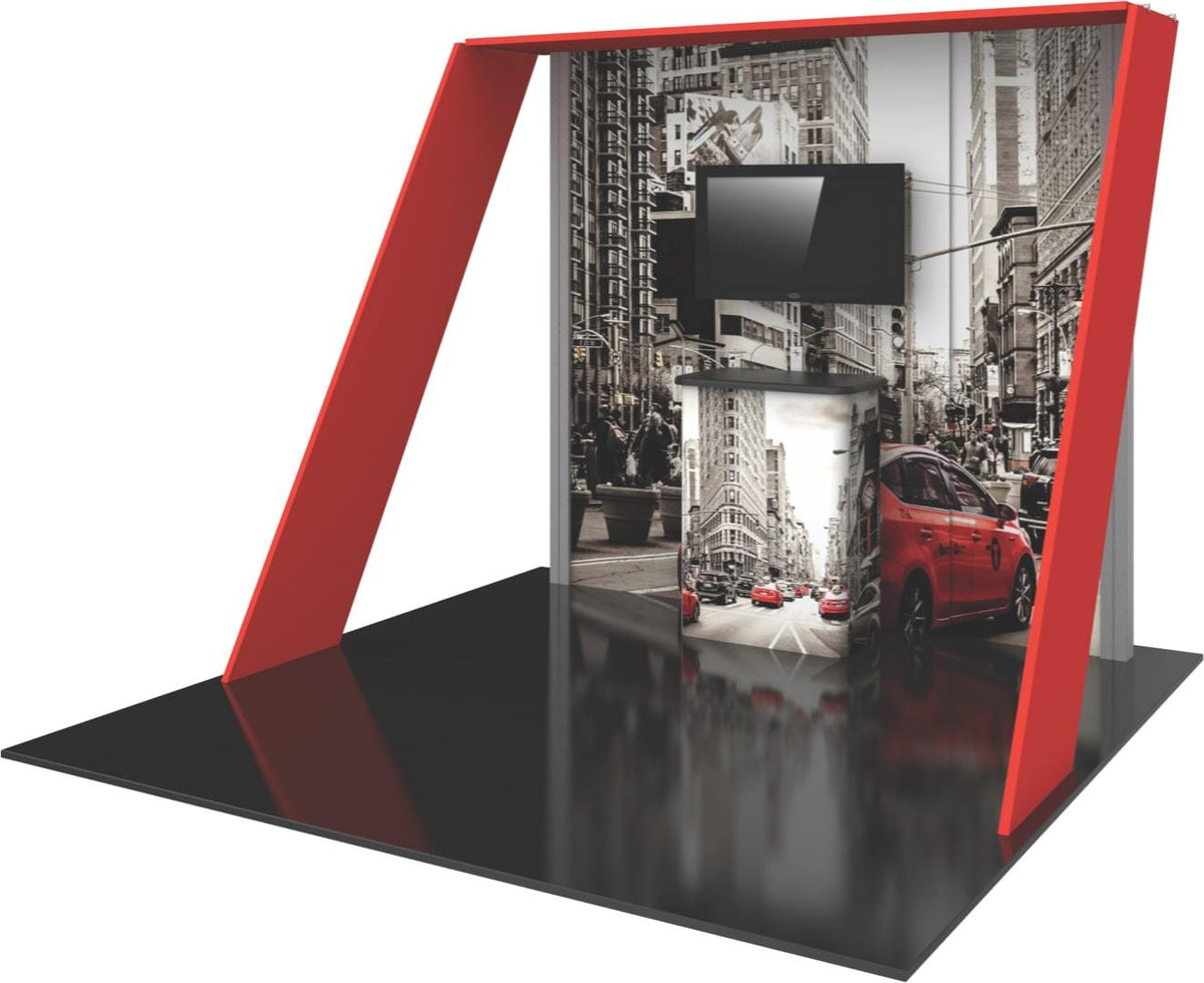 10' Exhibit With Monitor Mount & Header Canopy – Godfrey Group