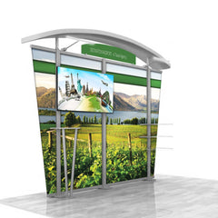10' Modular Hybrid Display With Monitor Mount & Arch Top - Godfrey Group