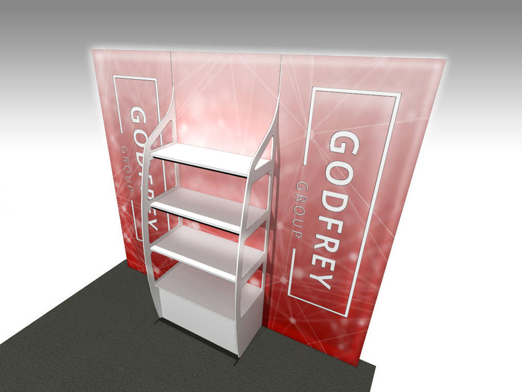 10' Backlit OutRigger II Shelf Display | Godfrey Group