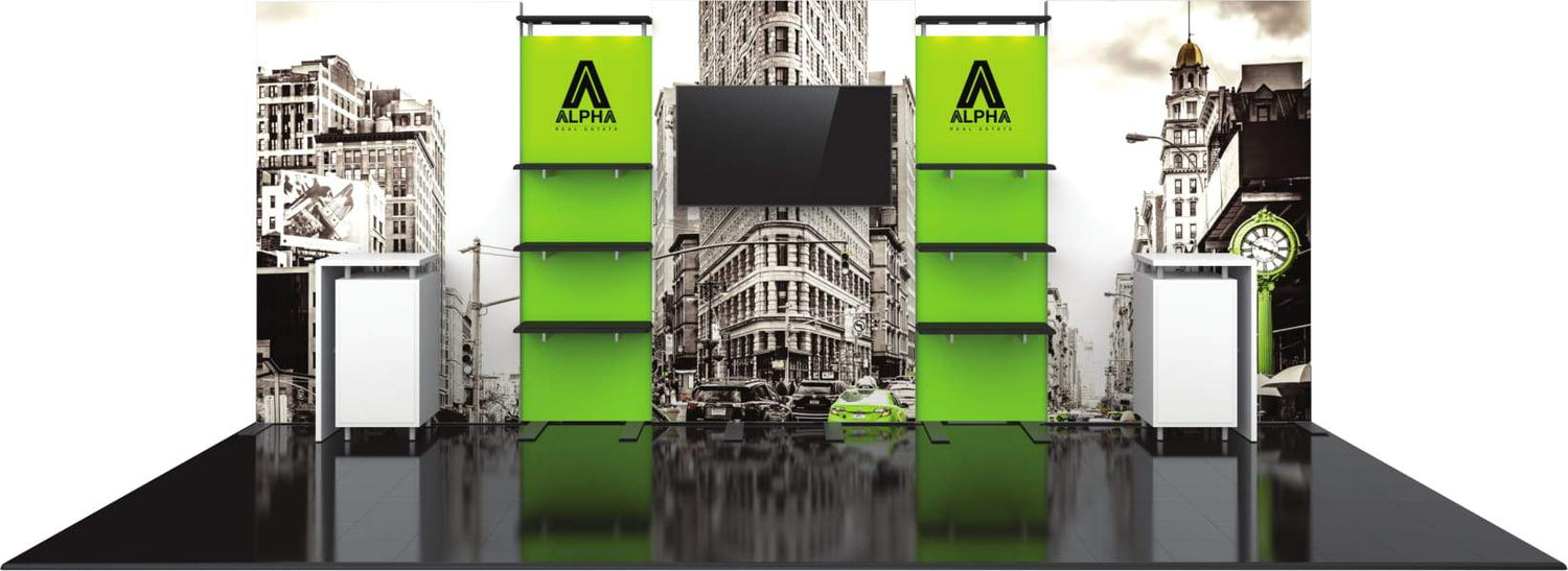 10x20 Shelf Display With Monitor Mount - Godfrey Group