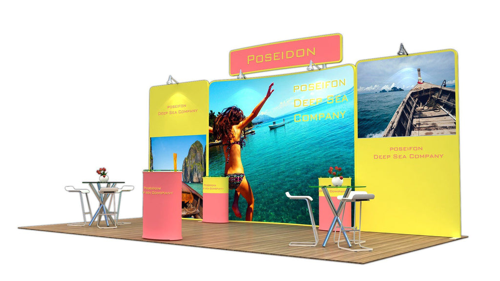 20' Tension Fabric Display With Elevated Header - Godfrey Group