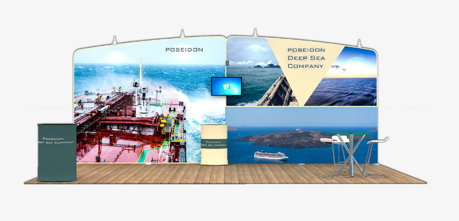 20' Tension Fabric Display With Overlapping Frames