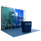 Fabric Backwall With Monitor & Two Shelf Stands - Godfrey Group