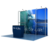 Fabric Backwall With Monitor & Two Shelf Stands - Godfrey Group
