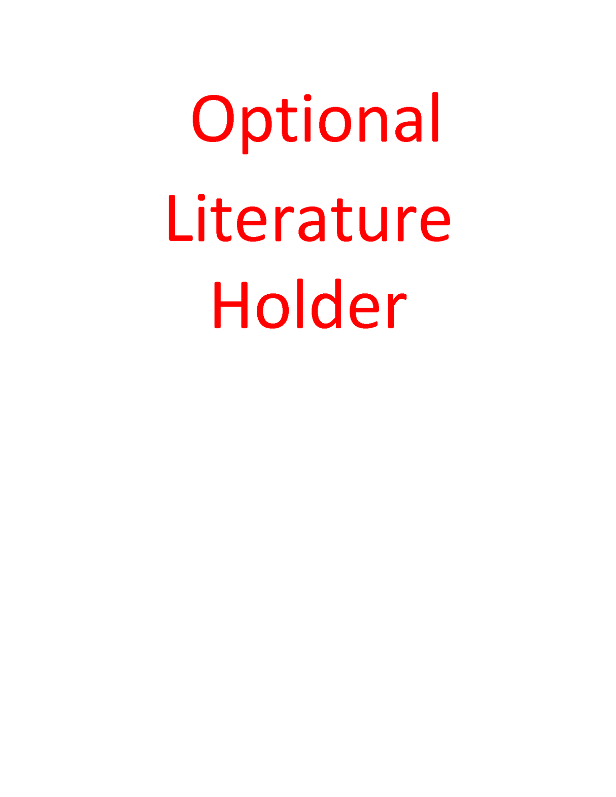 Optional lit holder - Godfrey Group