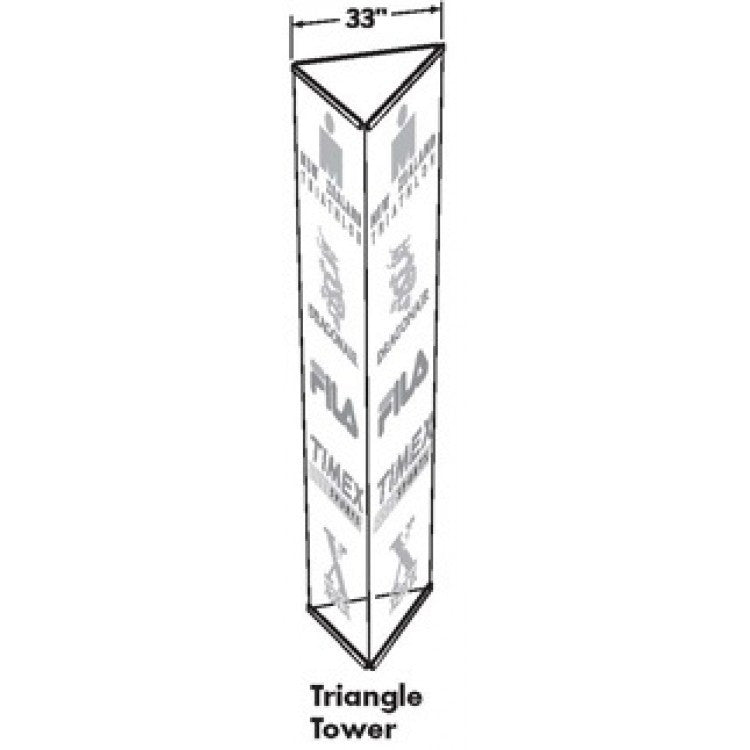 Triangle Tower with full color printed fabric graphics (12' or 8'h) - Godfrey Group