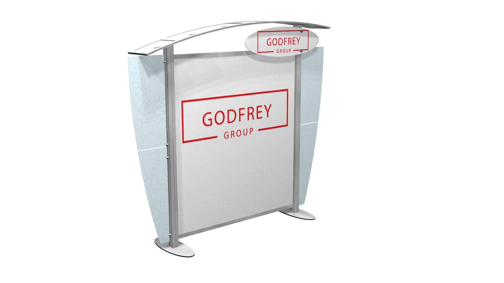 10' Hybrid Display With Arch Canopy and Downlighting - Godfrey Group