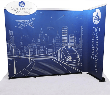 Back Wall Corner Banner Stand - Godfrey Group