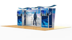 20' Modular Display With Two Storage Closets, Side View - Godfrey Group