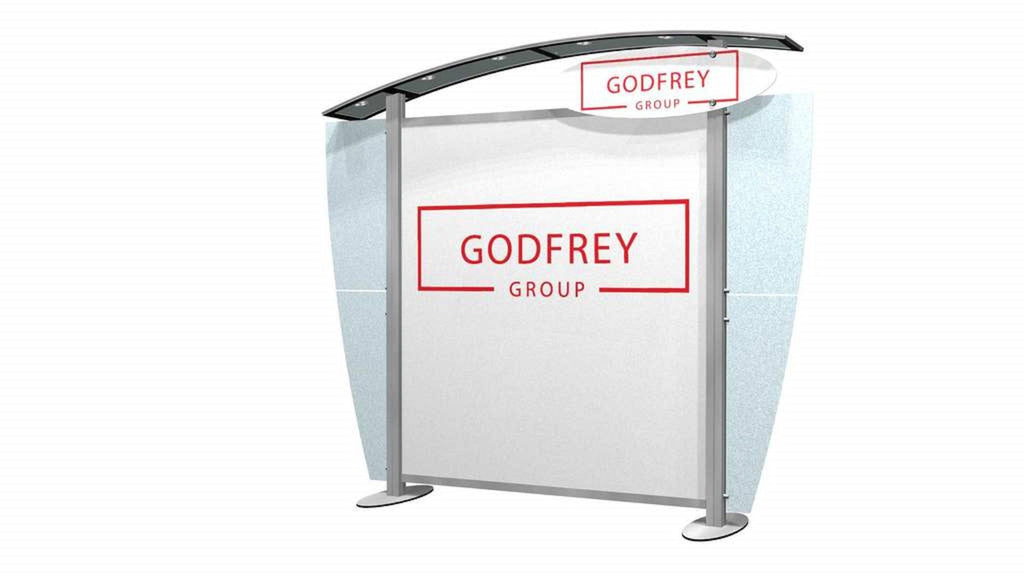 10' Hybrid Display With Arch Canopy and Downlighting - Godfrey Group