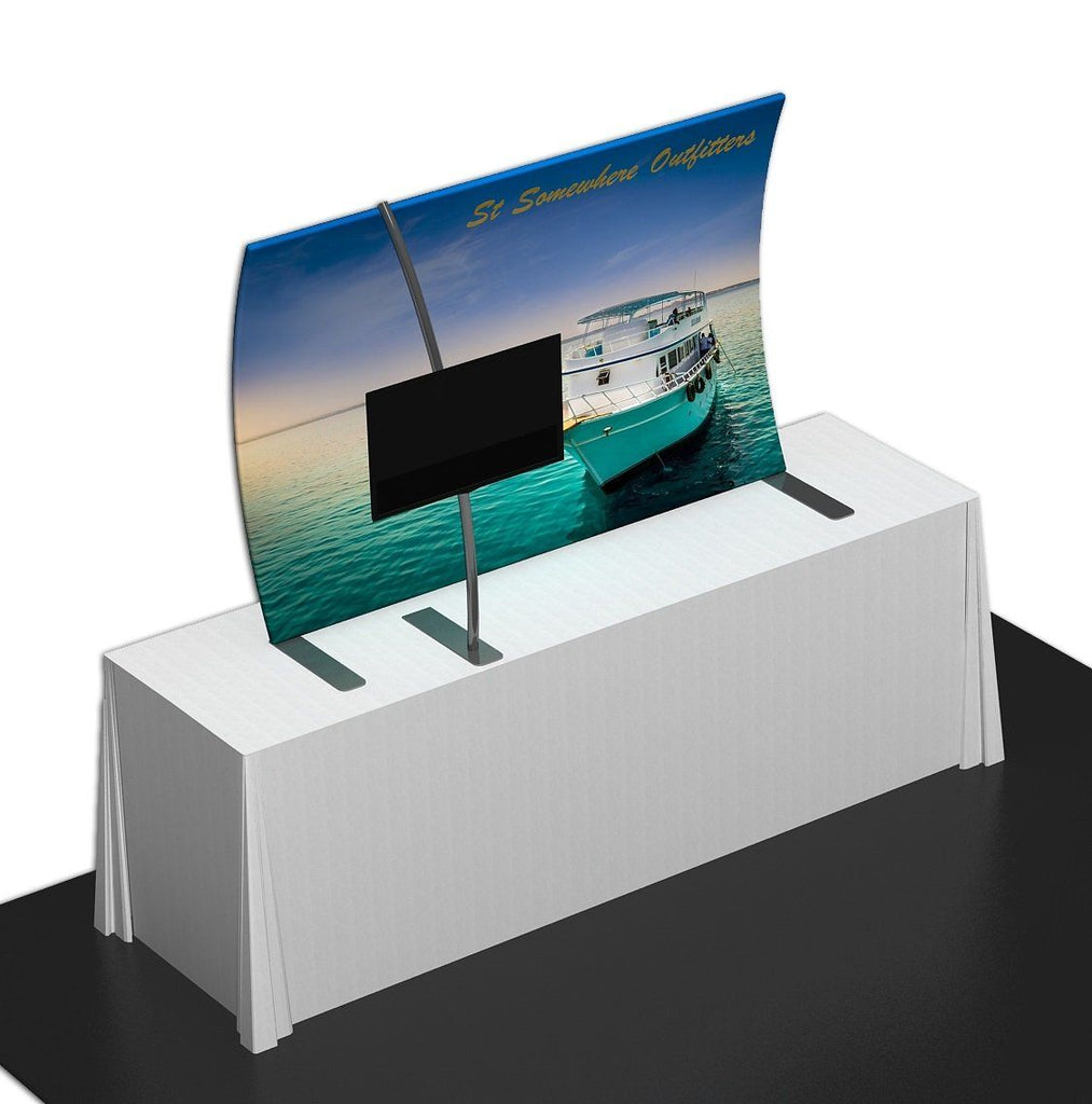 Tension Fabric Table Top Display with Monitor Mount | Godfrey Group