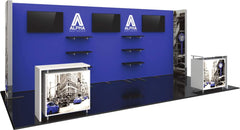 10 x 20 Shelf Display With Three Monitor Mounts - Godfrey Group