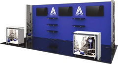 10 x 20 Shelf Display With Three Monitor Mounts - Godfrey Group