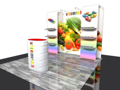 10' Tension Fabric Exhibit With Stand Off Shelves - Godfrey Group